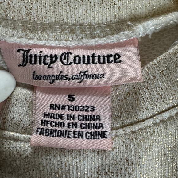 Juicy Couture Sweatshirt Girls‎ Gold 5 Front Zipper Heart Logo - Picture 5 of 6